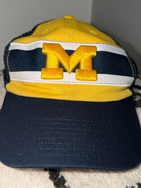 Michigan Wolverines Trucker Hat Maize Blue Snapback Fan Favorite NCAA Cap